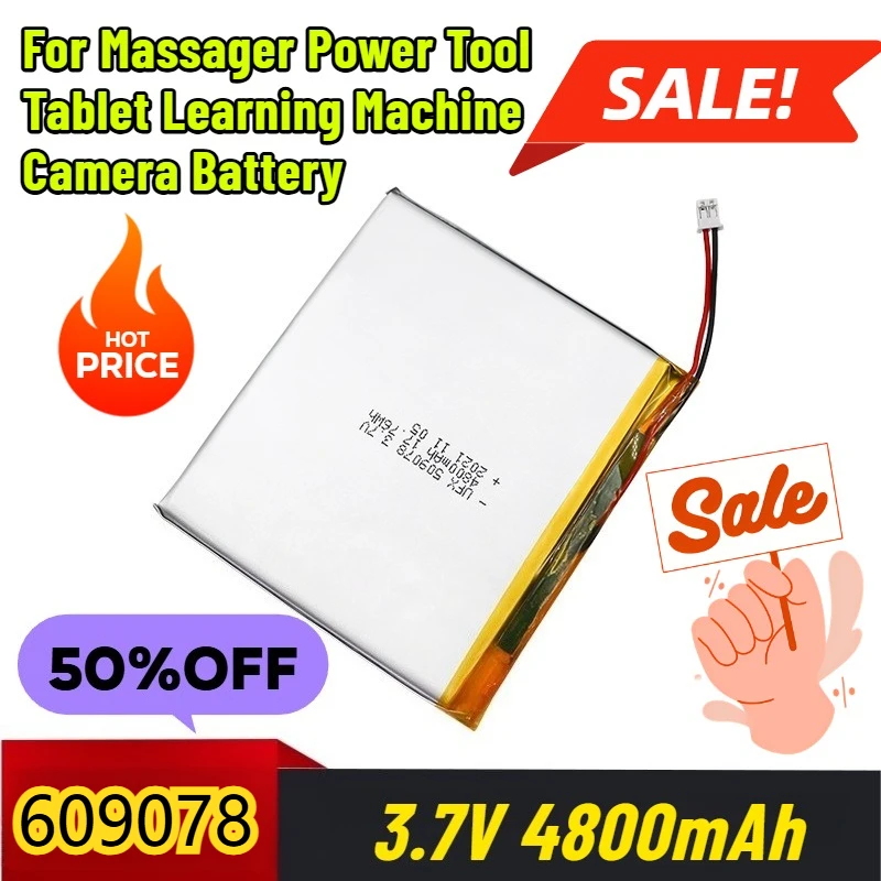 

609078 3.7V 4800mAh Rechargeable Batteries for Massager Power Tool Tablet Learning Machine Camera Battery