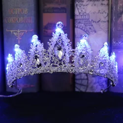 Bridal Crown LED Light Crowns for Women Wedding Bride Hair Accessories Tiaras and Crowns for Girl Birthday Queen Crown Headpiece