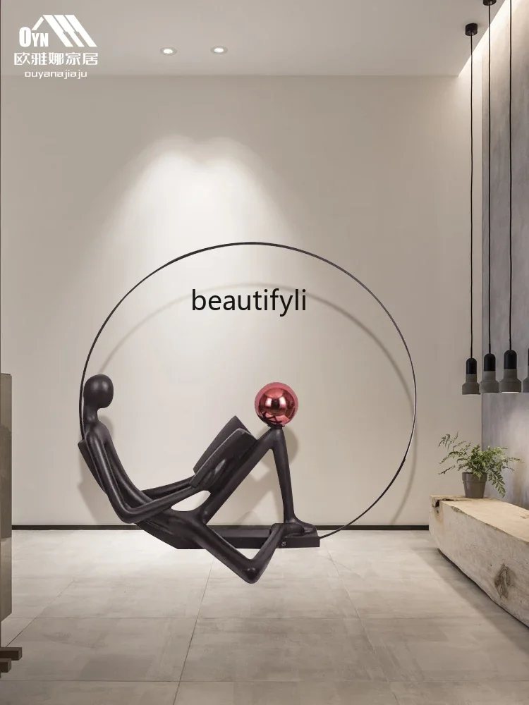 Humanoid Abstract Art Figure Sculpture Floor Lamp Creative Designer Large Floor Ornaments