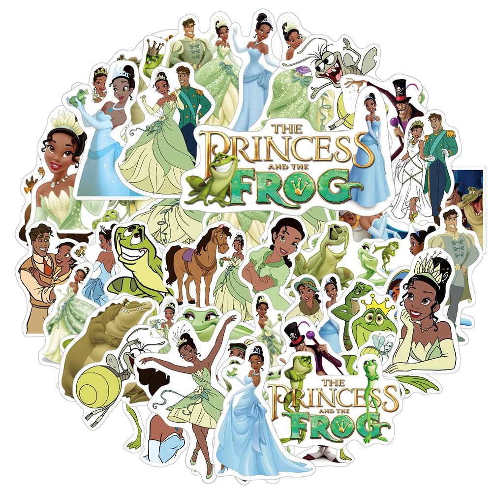 Disney The Princess and The Frog Adesivos para crianças, Adesivo bonito dos desenhos animados, Etiqueta do telefone, Garrafa de água, Diversão do diário, Decalques Graffiti, 10 pcs, 30 pcs, 50pcs