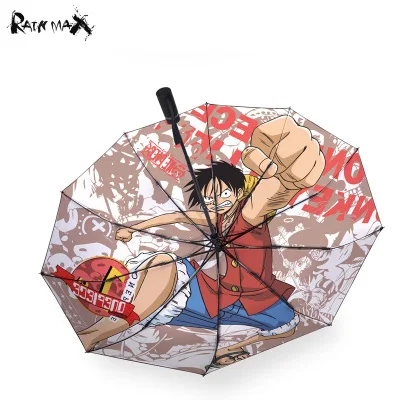 One Piece Umbrella Sea Fan Folding Fully Automatic Road Fly Umbrella Same Sunscreen Umbrella Anime One Piece Luffy Zoro Gift