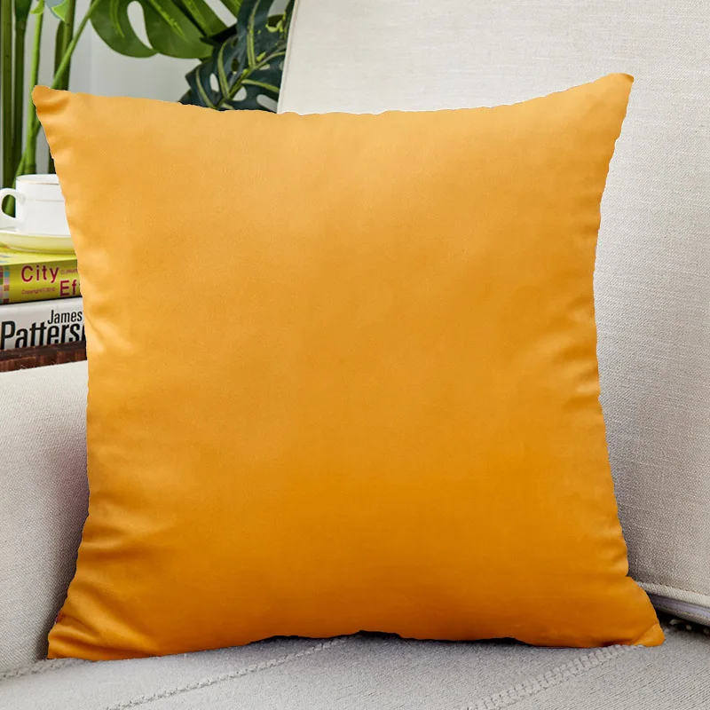 Cushion Covers 45x45cm Cushion Cover for Living Room Sofa Pillowcase Orange Decoration Velvet House Decor Kussenhoes Home Decor