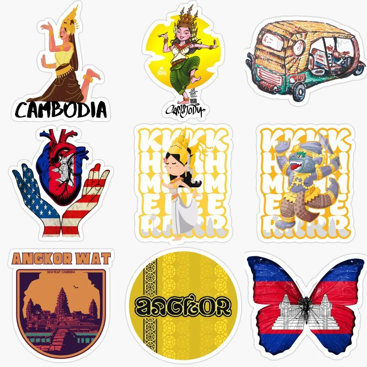 

Cambodia Flag Creative Sticker for Decorate Fridge Wall Car Window Truck Van Camper Bumper Motorcycle Decal