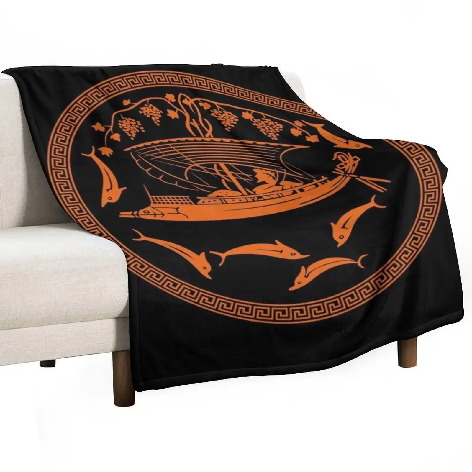 

Dionysos Crossing the Sea Throw Blanket Furrys Kid'S Bed linens Hairys Blankets