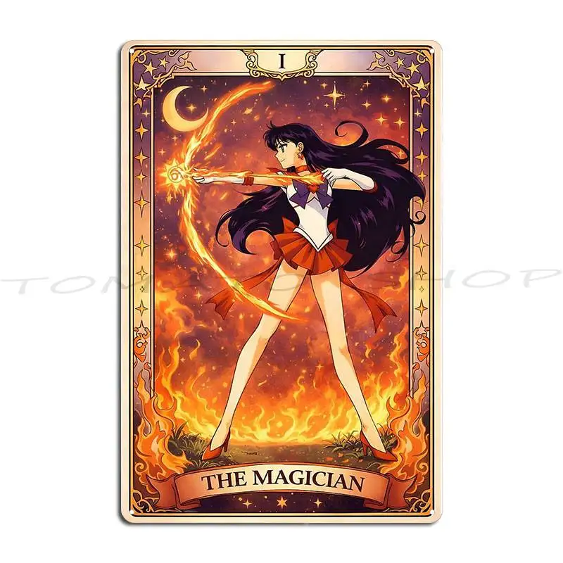 Tarot Card Sailor Mars &Quot The Magician&Quot Metal Plaque Club Bar Club Party Wall Decor Print  Tin Sign Poster