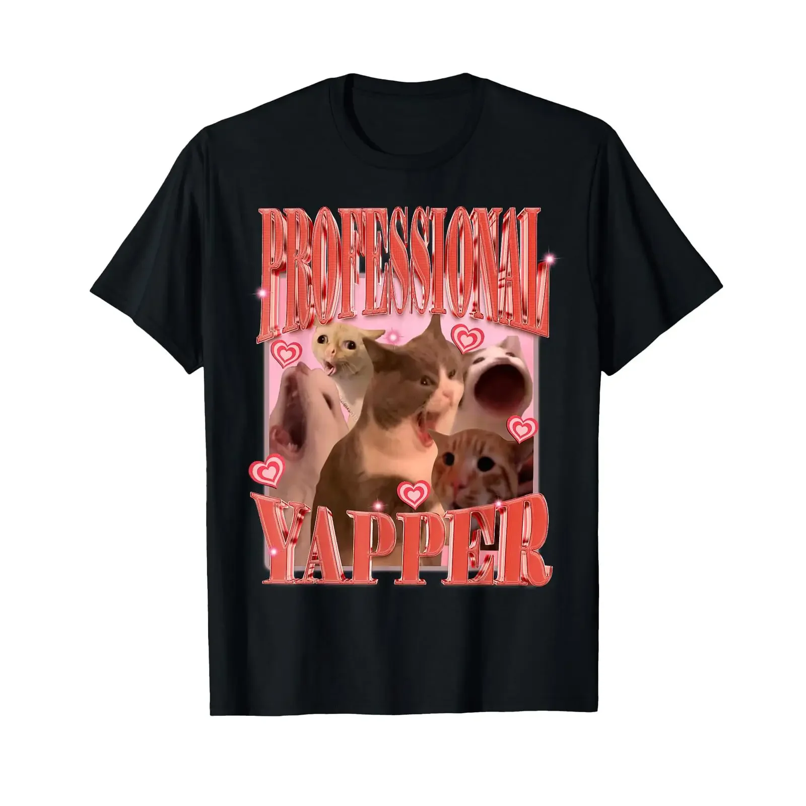 Cat Professional Yapper Funny Weird Specific T Shirt vintage Washed Stretched fashion homme Comfortable designer clothes