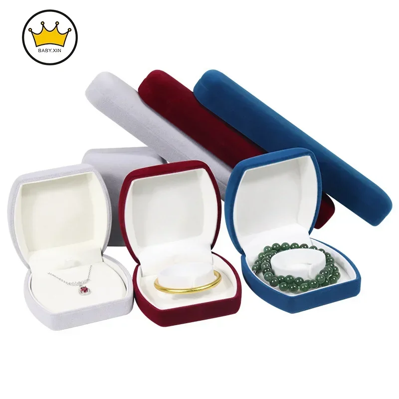 

Velvet Jewelry Packaging Box Fashion Ring Case Bracelet Box Creative Earrings Organizers Necklace Holder