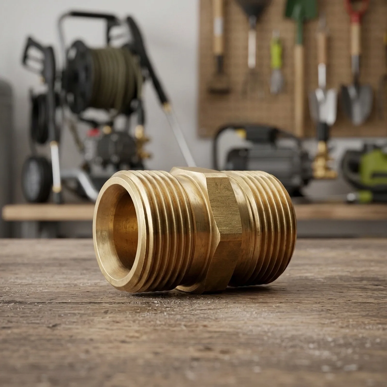 Male Thread and Female Coupler Brass Hose Extension Connector Designed for M22 Swivel Fitting on Pressure Washer Systems