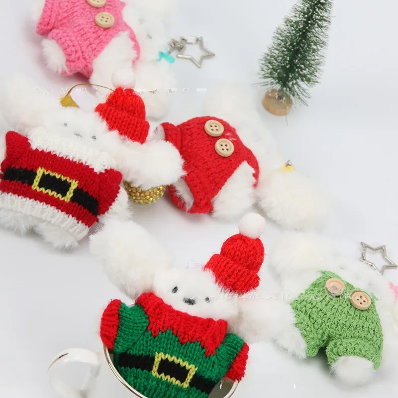 Nieuwe stijl knuffels pluche kerst mini hond overall vijfpuntige ster Kawaii prachtige zachte tas hanger cadeau voor vriend