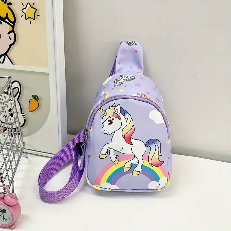 

Cartoon Unicorn My Little Pony Kid's Chest Bag - Stylish Patterned Crossbody Shoulder Bag for Little Girls Adjustable Waist Bag