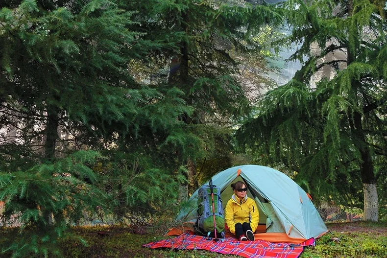 Flytop Double Layer Single Person Tent Aluminum Pole Windproof Waterproof Portable Outdoor Camping Shelter