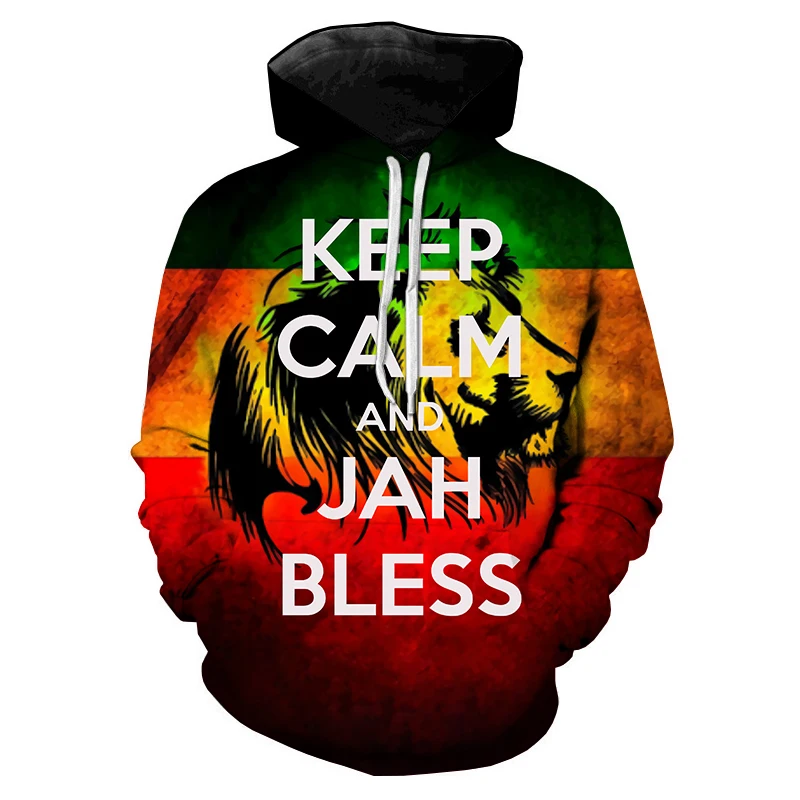 2023 Jah Bless Men Women Fashion Casual 3D Hoodies Cool Oversized T Shirt Reggae Music Bob Marley Sweatshirt Hoodies