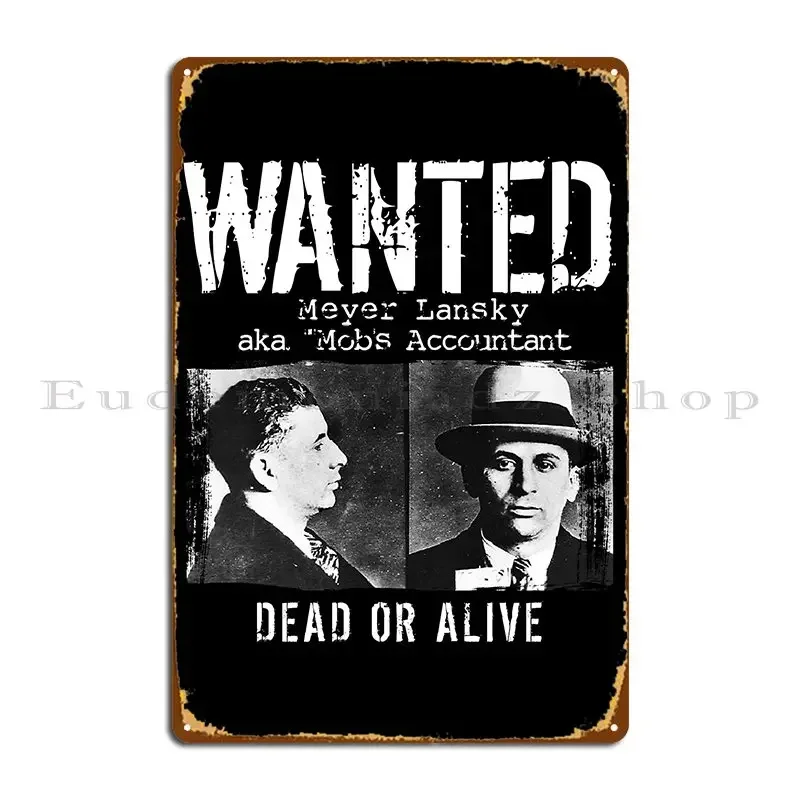 Meyer lansky mugshot querido morto ou vivo placa de metal cartaz cinema decoração da parede personalizado cozinha vintage estanho cartaz
