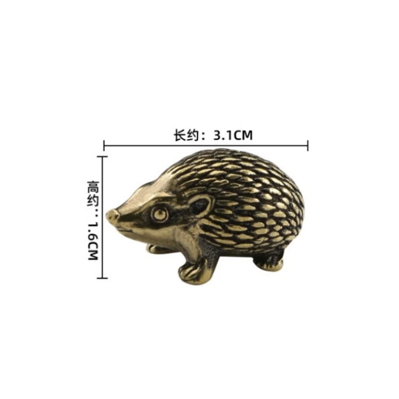 Mini Brass Hedgehog Ornament Metal Animals Statue Figure Antique Tea Pet For Home Office Desk Decor Gift