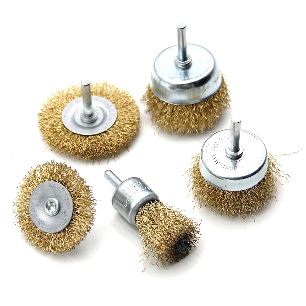 3/5Pcs Rust and Paint Removal Burr Removal Suit Total Cordless Drill Wire Brushes Stainless Steel Material Operating Surfaces