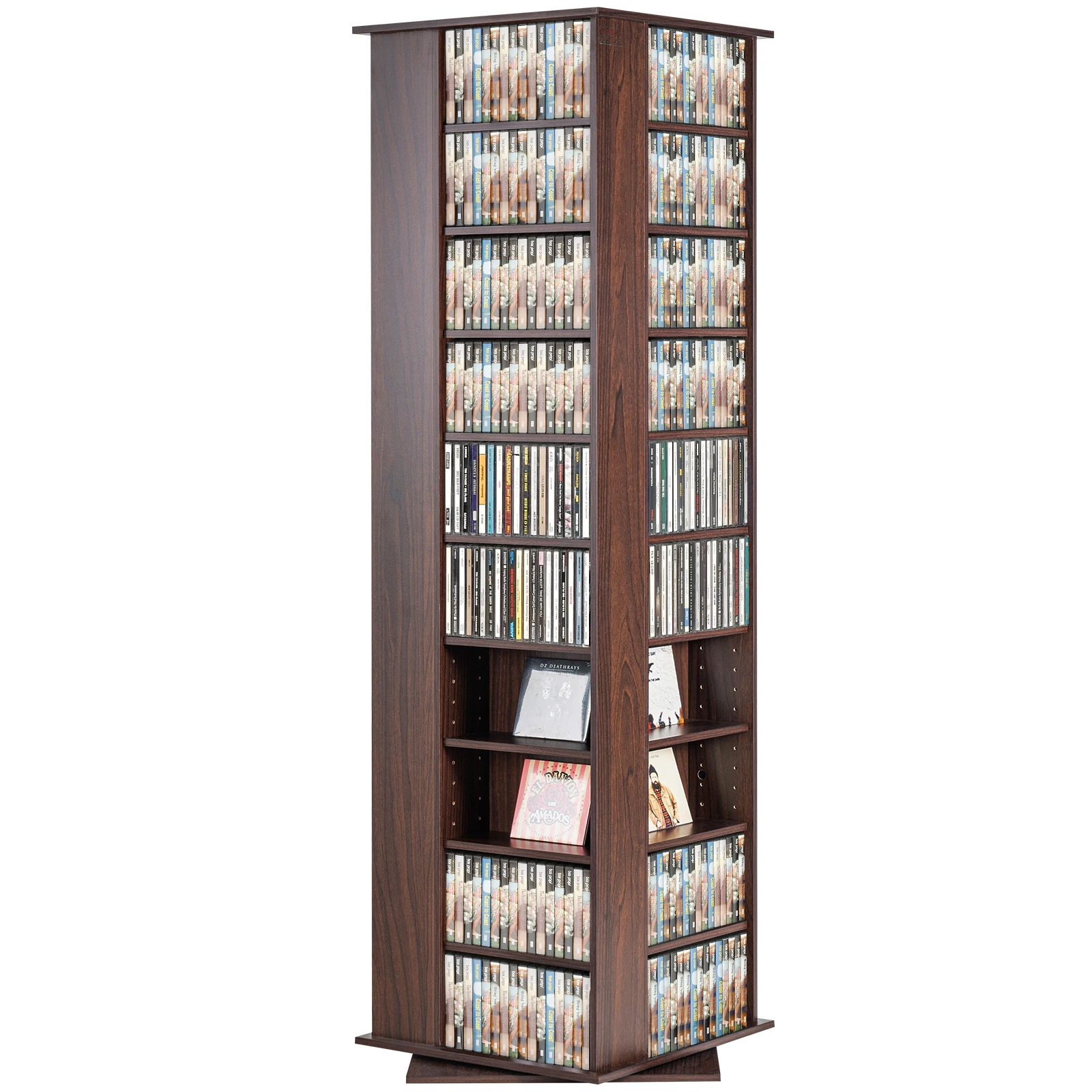 Media Storage Cabinet Rotating Media Tower Protects And Organizes Music Movie Video Games CD or Memorabilia Collections