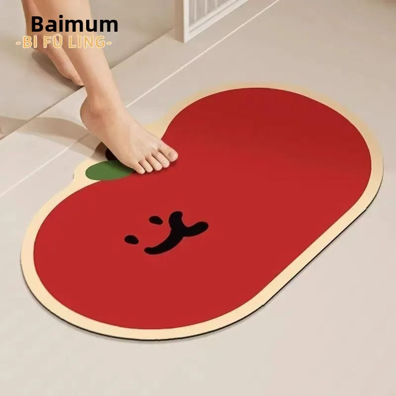 

Qui Dry Absorbent Batoom Mat Anti Slip Foot Pad Toilet Batoom Mat Dirt Resistant Non Slip Pad Home Decorative Floor Mat