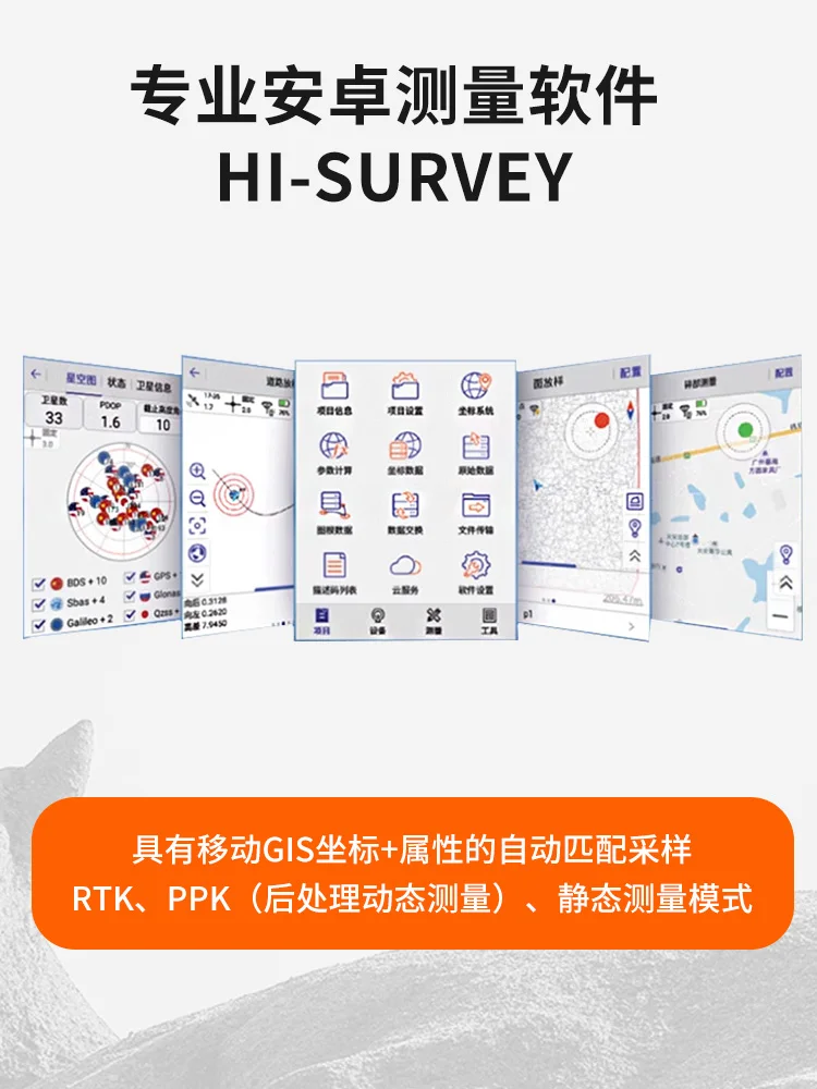 Base y Rover G970II Pro Gnss System Estación de instrumentos de medición terrestre Receptor Gps Rtk
