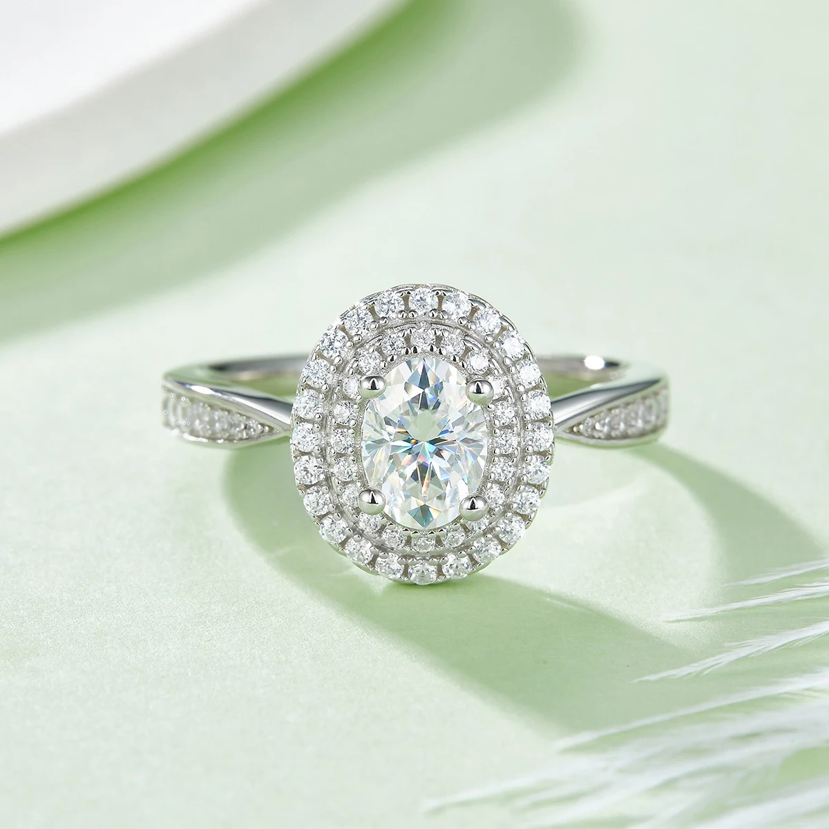 

Luxury Oval 1CT Engagement Rings For Women's Wedding Rings Jewelry