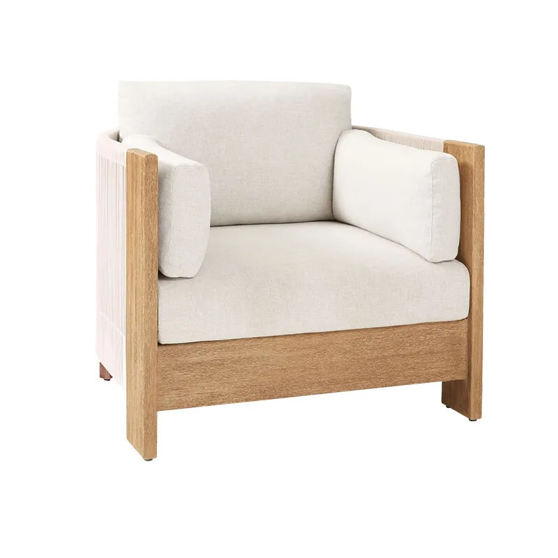 

Outdoor Solid Wood Outdoor Sofa Hotel Villa Rattan Garden