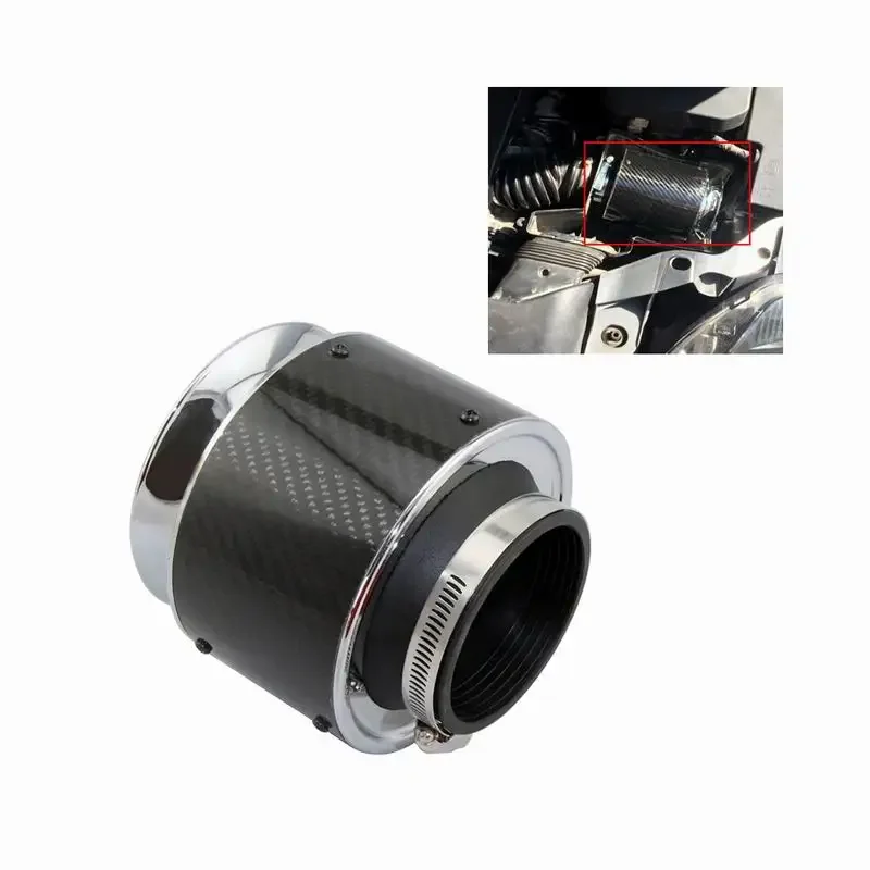 Universal 76mm/3inch High Flow Air Filter High Performance Cold Air Intake Carbon Cover Sports Air Filter For Car Auto Parts