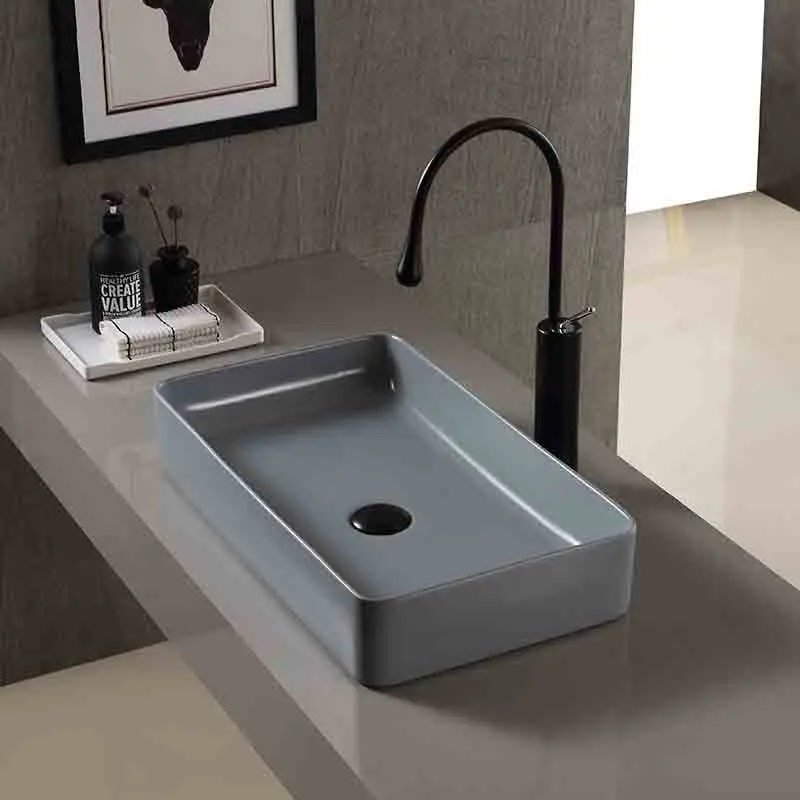 Nordic Art Basin Cement Ash Countertop Sink Upper Basin Bathroom Basin Washbasin Industrial Style Retro Toilet Art Ceramic Sink