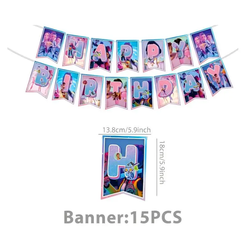 Mädchen-Themen Geburtstagsparty Dekorations-Set Ballons Geschirr Tassen Teller Servietten Tortendekoration Banner Geschenktüte Party-Favors Zubehör – Detail 9