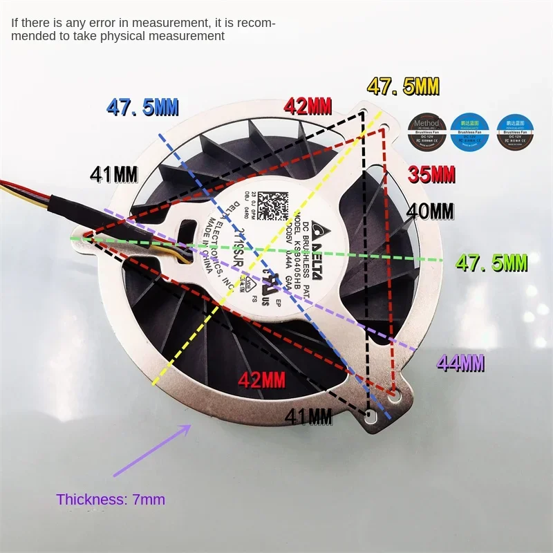 New silent KSB0405HB circular turbine temperature control 5V 0.44A notebook 4CM motherboard cooling fan