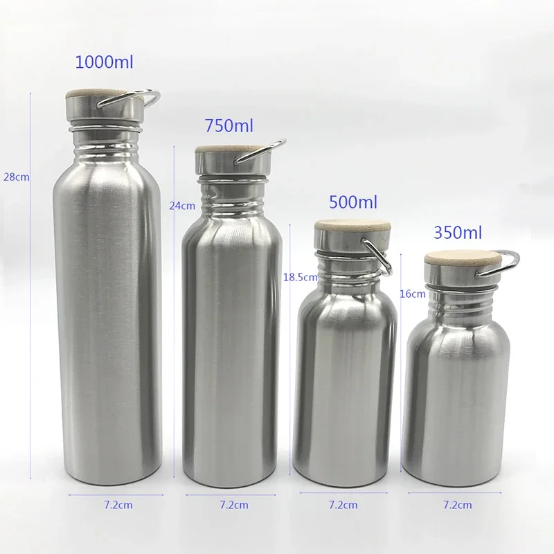 Stainless Steel Water Bottle with handle 1000ml/750ml/500ml/350ml Sport metal Flasks Travel Cycling Hiking Camping bicycle flask