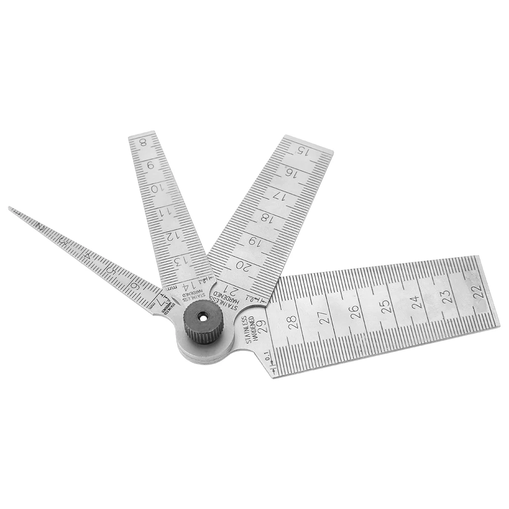 Feeler Measuring Tool 1 Set Stainless Steel Welding Taper Feeler Gauge Rulers Hole Inspection Tool