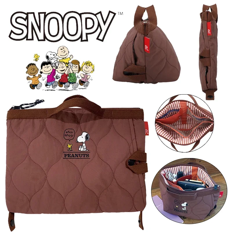 

Snoopy Fashion Handbags Women Casual Large Capacity Zipper Shopping Bags Student Cartoon Trend Tote Pouch Travel Grocery Bag