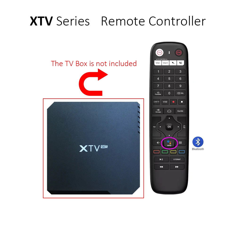 وحدة تحكم عن بعد XTV BlueTooth تنطبق على صندوق التلفزيون XTVSE2 XTVDUO XTVAIR الأصلي XTVRCU BT RCU