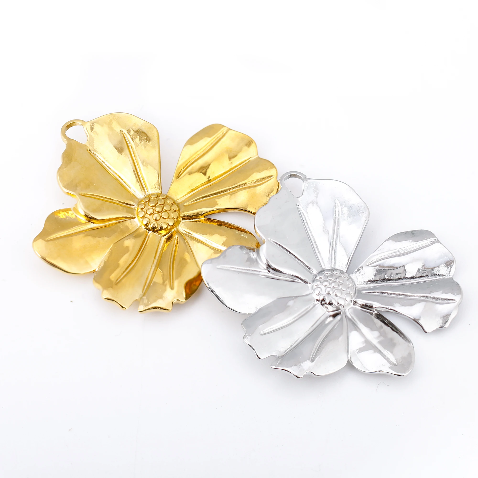 3Pcs/Lot Large Stainless Steel Flower Charms Circle Spiral Vortex Swirl Pendant Jewelry Making Supplies for Diy Jewelry Findings