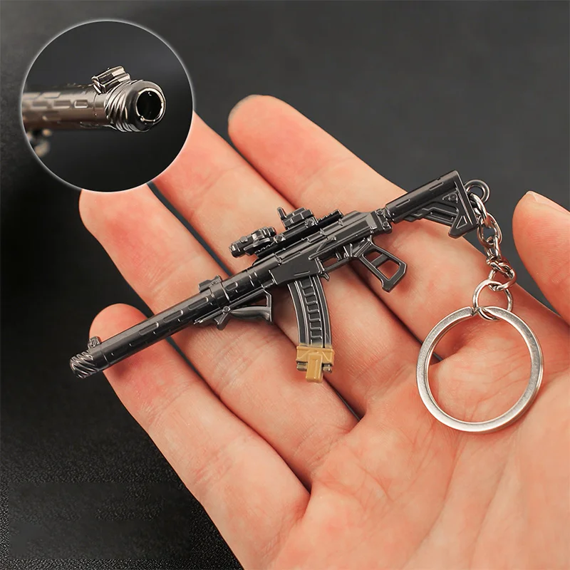 9cm Delta Force You Game Small Gun Model AS VAL-Giant Wave Decorative Keychain Pendant All-Metal Durable Keyring Accessories