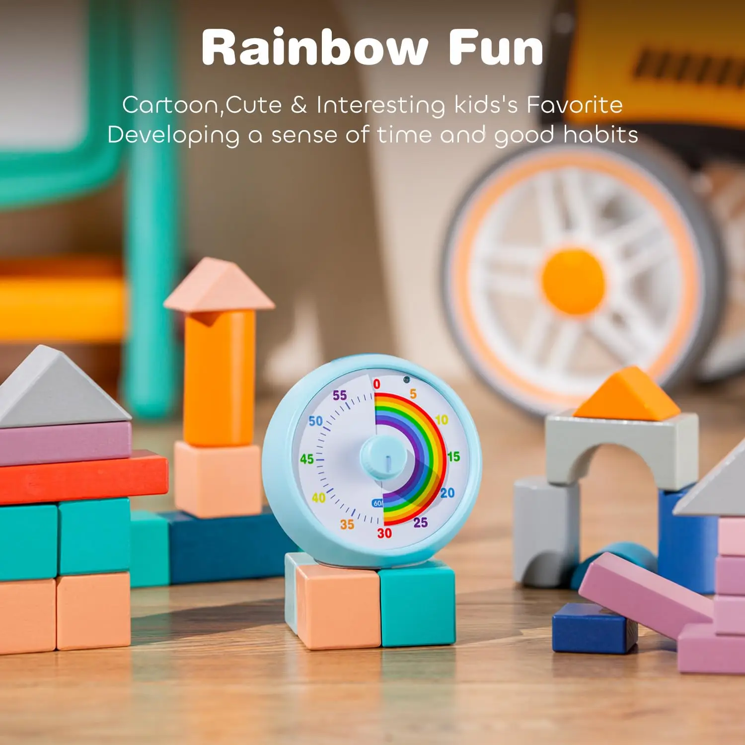 Visual Timer for Kids, 60-Minute Countdown Timer for Classroom Office Kitchen, Desk Timer Kids Time Management Tools with Silent