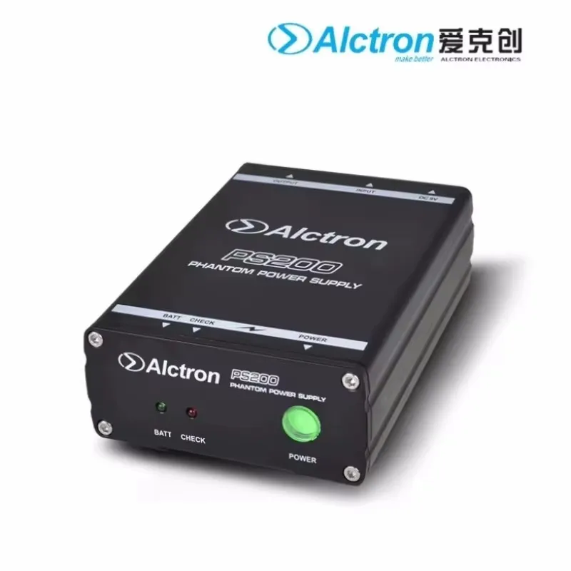 Alctron PS200 portable 48V Phantom Power Supply by 9 Volt alkaline battery or 9V DC adapter for condenser microphone