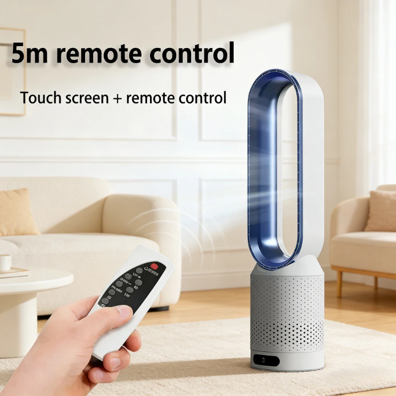 220V Ventilator ohne Rotorblätter für Zuhause, Ultra-Leiser Standventilator mit Fernbedienung, Zirkulationsventilator