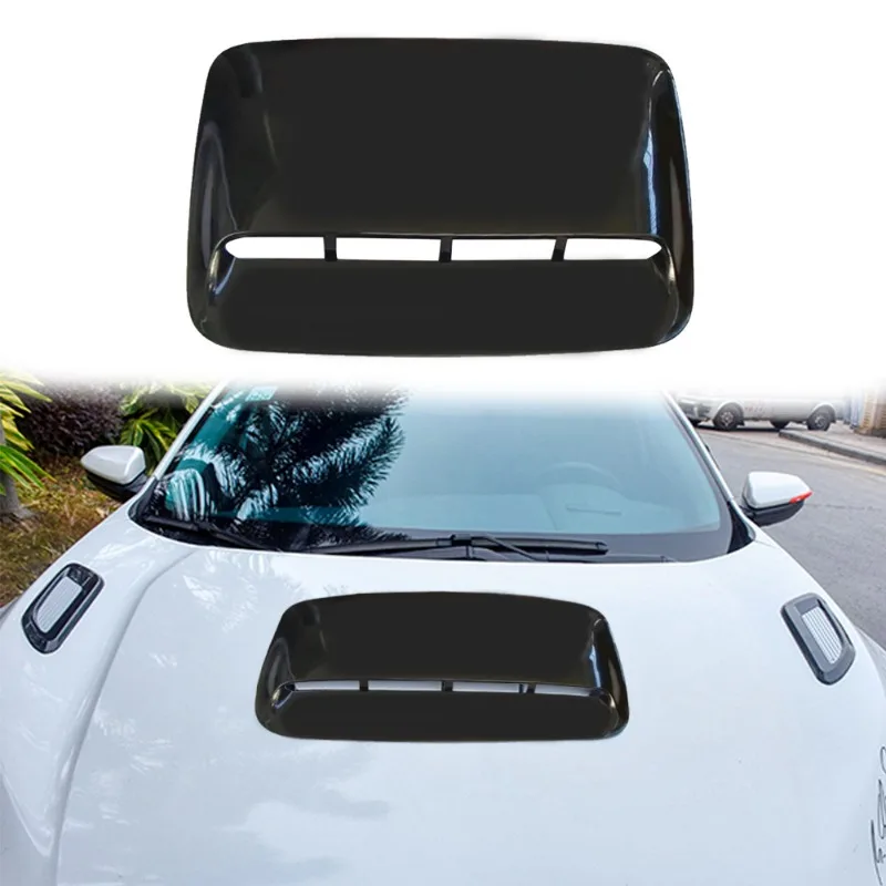 51.5/40cm Universal Car Air Flow Decorative Intake Hood Scoop Bonnet Vent Sticker Cover Hood Geared To Fit Any FLAT Hood Vehicle