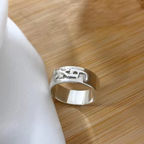 Custom 8mm Hebrew Ring Personalized Gothic Jewish Ring Silver Prayer Ring with Inscription Judaica Jewelry Inspirational Gifts