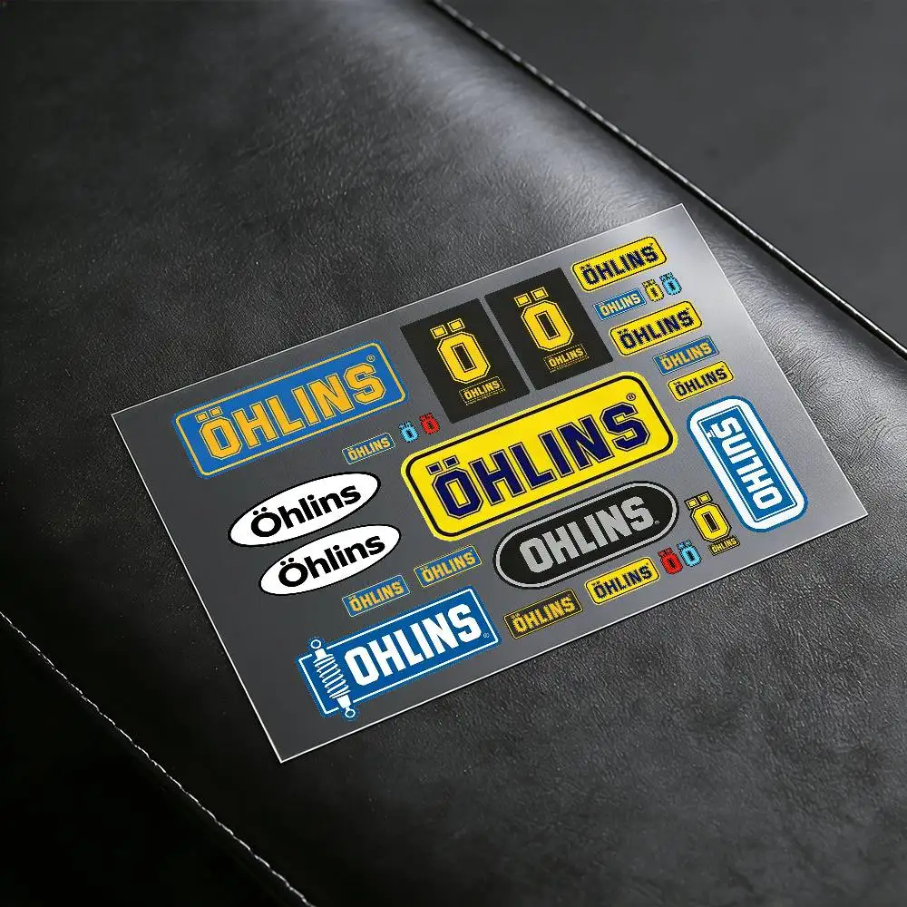 Logo For OHLINS Waterproof Reflective Motorbike Stickers Easy Peel Removable Decals For Motorcycle Car