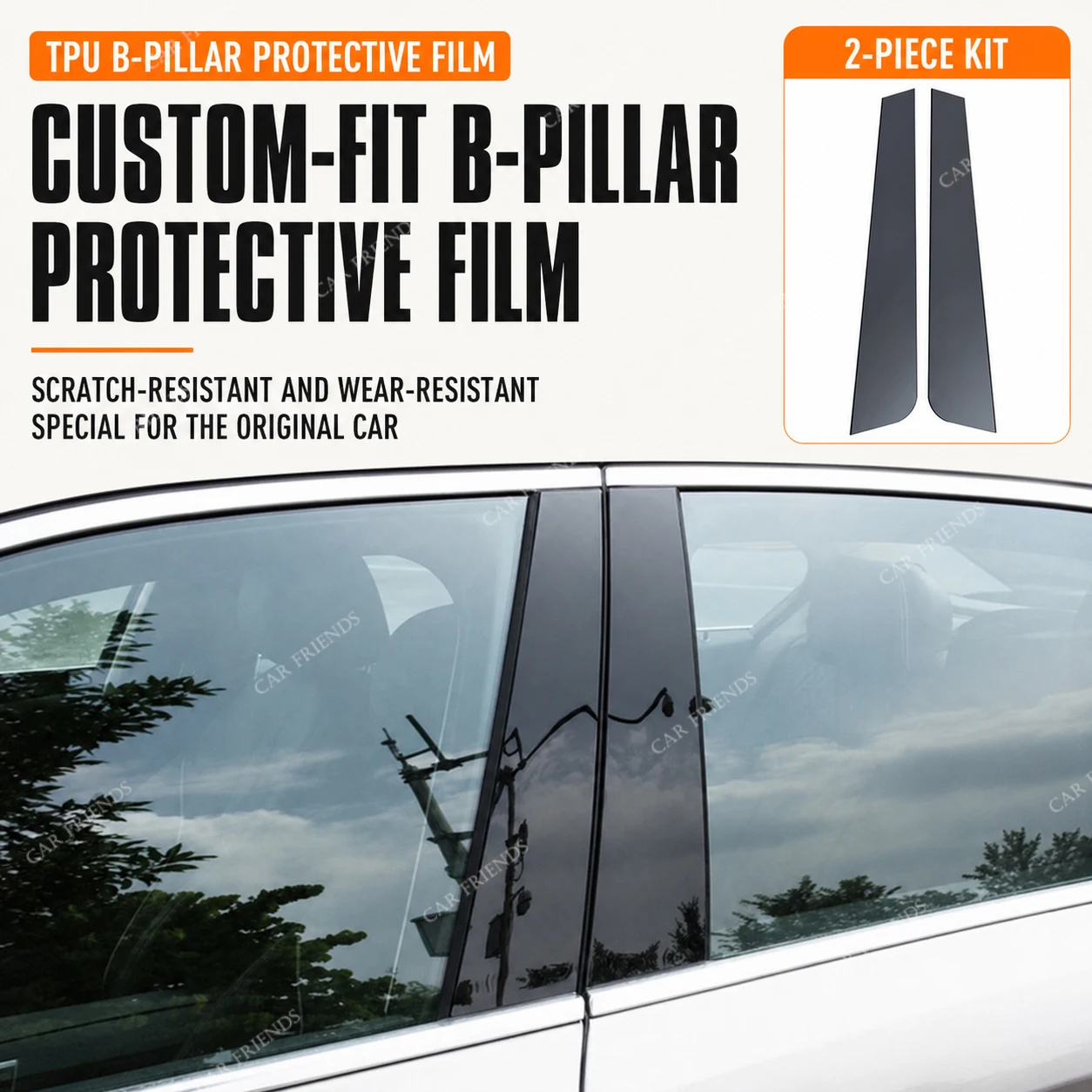 10PCS Custom Fit For Range Rover L322 2002-2012 TPU B-Pillar Protective Film Door Window Pillar Trim Protector