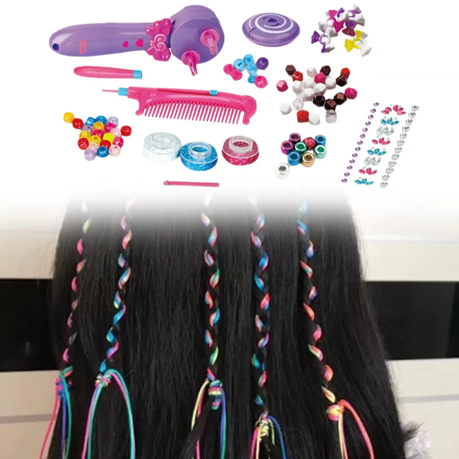 Automatic Hair Braider Easy DIY Tool Lightweight Hairdressing Set Electric Hair Braider Girl Headdress Electric Braid Maker Toy