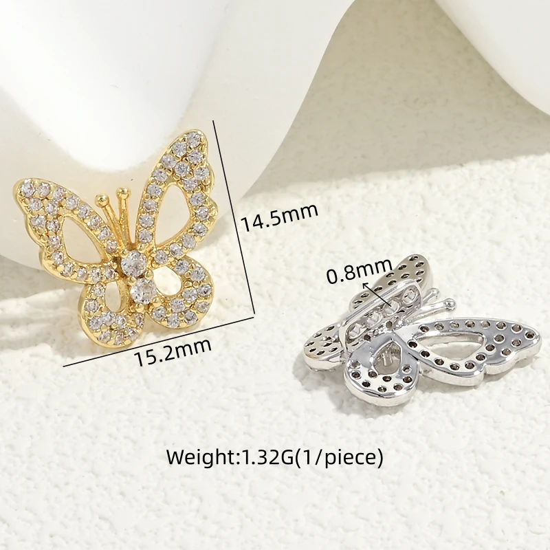 Butterfly Bead Separator For Pearl Necklace Making Findings,Gold Plated Brass With Zircon Separator For Beads,DIY Accessoriess