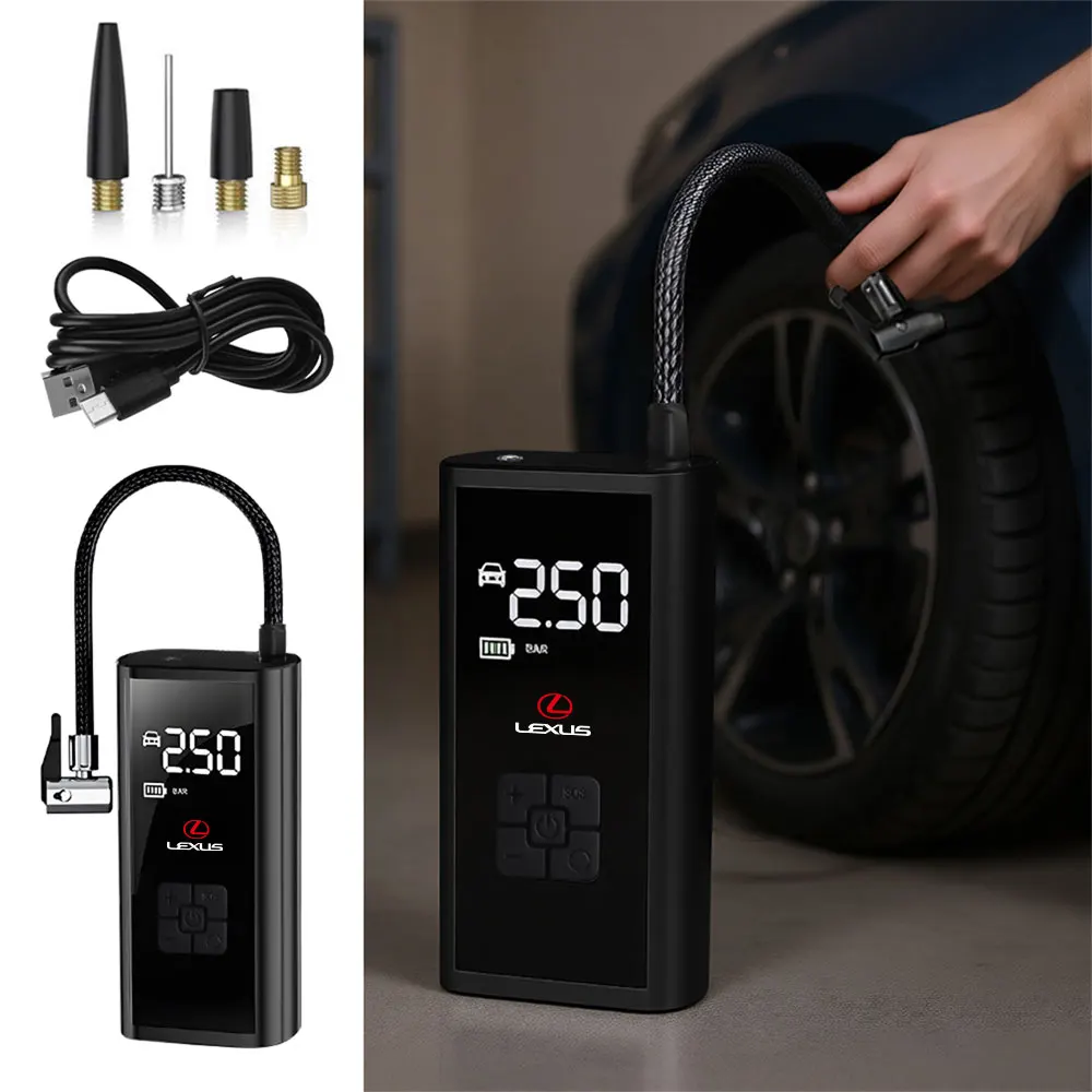 

EAFC Portable Tire Inflator Rechargeable Electric Inflator For Lexus NX IS 250 RX GS UX RX300 RX350 CT200H GX460 ES LX Fsport GX