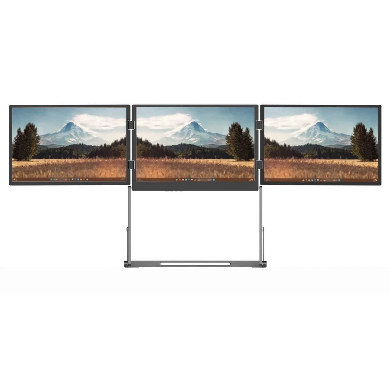 16-Inch 2.5K triple screen, silver portable laptop monitor