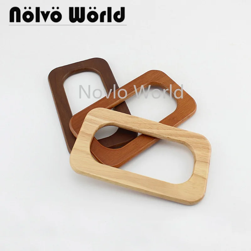 

2/10/20Pcs 16.5x9.5CM Brown Solid Wood Square Shaped Handles for Bag Wooden Purse Handmade Bag Handles DIY Bag Parts Accessories