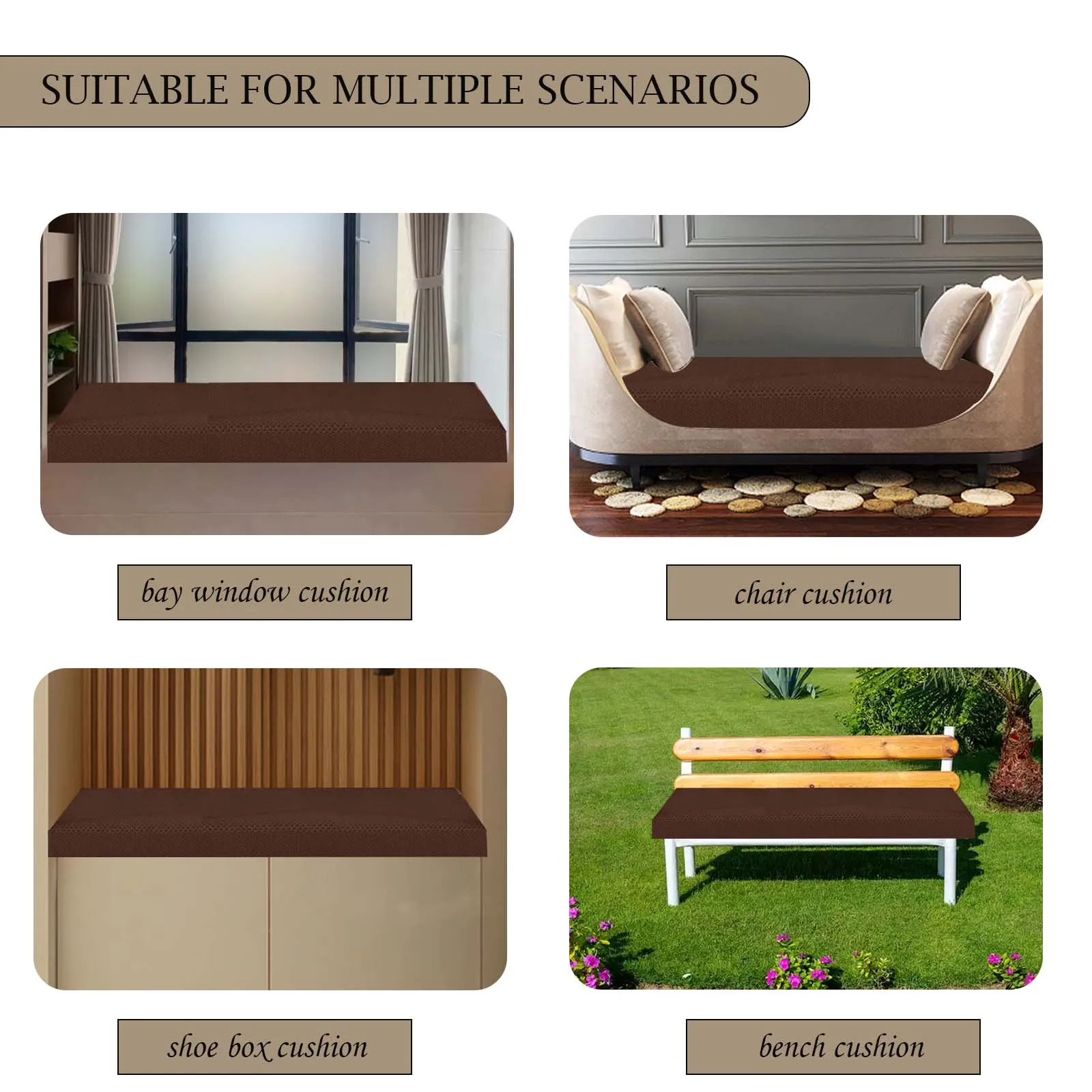 Plaid Velvet Sofa Cushions with Zipper, Washable Dining Chair Cushion, Patio Seats, Custom Bay Window Seat, Garden Terrace Pads