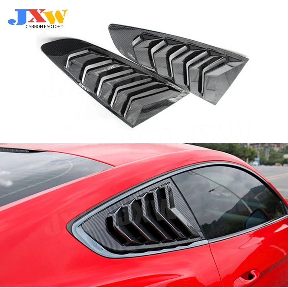 

ABS Car Pair Rear Side Window Trim Spoiler Car Accessories For Ford Mustang 2015-2021 Window Shutter Cover Louver Air Vents