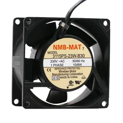 NMB-MAT 80mm 8cm AC Fan 3115PS-23W-B30 8038 230V High Temperature Resistant Aluminum Frame Cabinets Cooling Fan