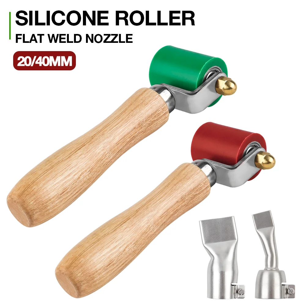 

2Pcs Flat Weld Nozzle + 40mm Silicone Pressure Roller, Manual Seam Roller for Roofing, Waterproofing PVC, HDPE, TPO, LDPE, EPDM
